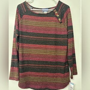Laura Scott Plaid Knit Sweater